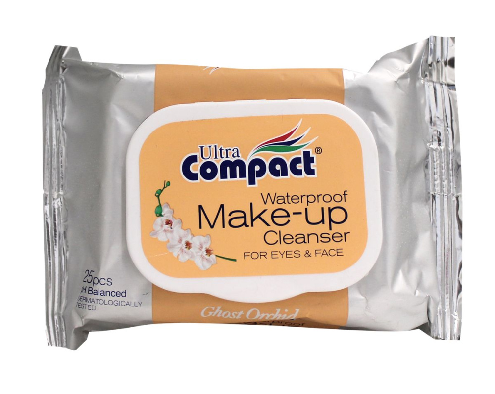 Влажные салфетки Ultra Compact Make Up для снятия водостойкого макияжа  25шт.