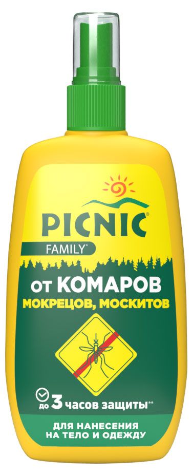 Picnic спрей от комаров,москитов для тела и одежды 120мл.